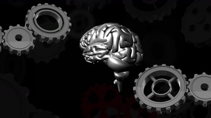 Poster - human brain and gears