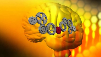 Poster - human brain and gears