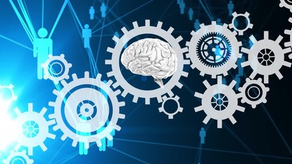 Poster - human brain and gears