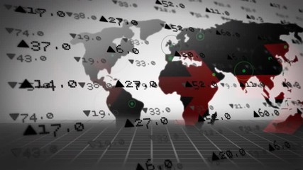 Poster - economic values and world map