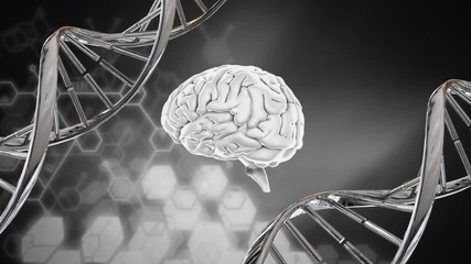 Poster - brain and dna helix