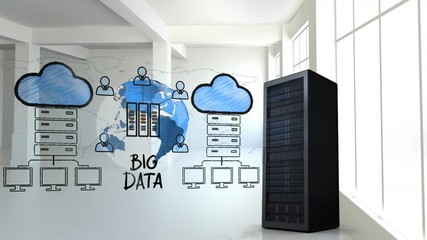 Poster - Illustration of cloud storage and networking