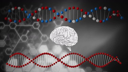 Poster - brain and dna strands