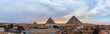 Giza panorama with the Pyramids and buildings, Egypt