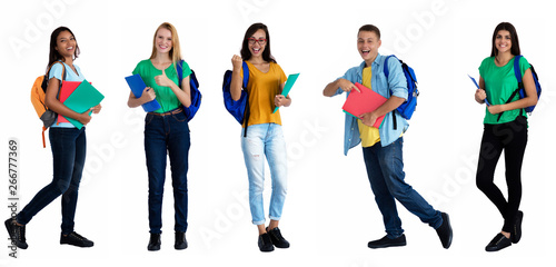 Fotografie, Tablou Gruppe 5 gut gelaunte internationale Studenten