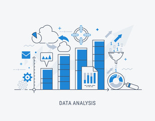 Fototapete - data analysis vector illustration