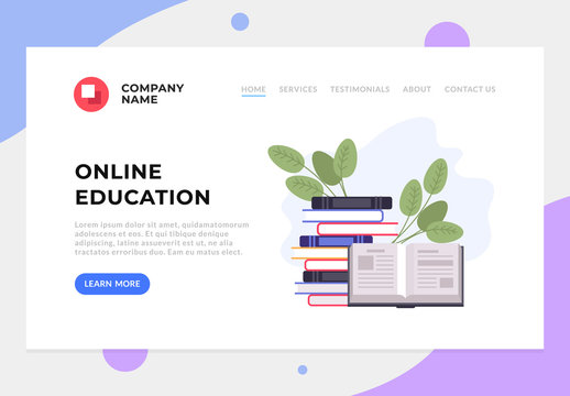 Education online banner web page graphic design concept. Vector flat graphic design cartoon illustration