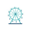 © sabelskaya - Round silhouette and icon of a ferris wheel, carousel for an amusement park and entertainment.