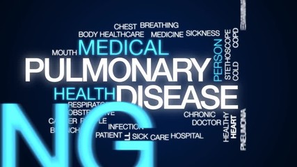 Canvas Print - Pulmonary disease animated word cloud. Kinetic typography.