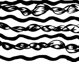 Brush grunge pattern. White and black vector.