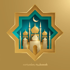 Wall Mural - Paper graphic of Islamic mosque