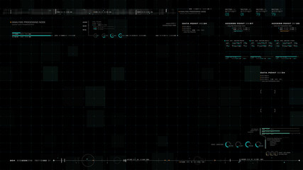 Aufkleber - Futuristic motion graphic user interface head up display screen blank template with digital data telemetry information display for digital background graphic overlay