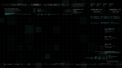 Poster - Futuristic motion graphic user interface head up display screen blank template with digital data telemetry information display for digital background graphic overlay