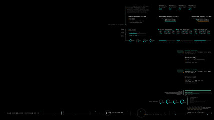 Fototapete - Futuristic motion graphic user interface head up display screen blank template with digital data telemetry information display for digital background graphic overlay