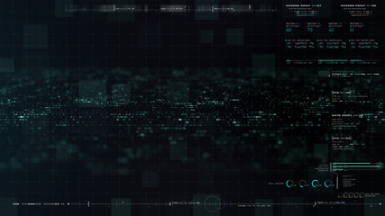 Poster - Futuristic motion graphic user interface head up display screen blank template with digital data telemetry information display for digital background graphic overlay