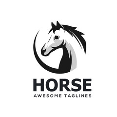 Wall Mural - horse head abstract circle simple logo template