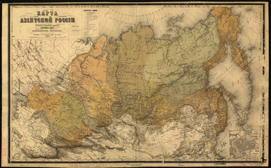 Russia in Asia old map 1868