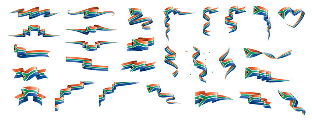 south africa flag, vector illustration on a white background