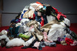 Pile of old worn clothes
