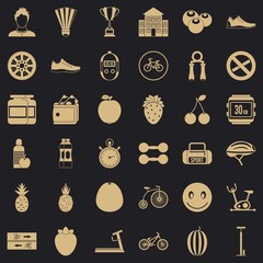 Wall Mural - Strength icons set. Simple style of 36 strength vector icons for web for any design