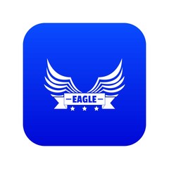 Sticker - Eagle wing icon blue vector isolated on white background