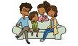 © 4thDesign - 家族 ソファに座る Family sitting on sofa
