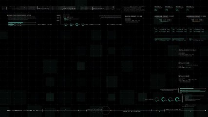 Sticker - Futuristic graphic user interface head up display screen blank template with digital data telemetry information display for graphic overlay