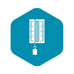 Poster - physics dynamometer for laboratory work icon. simple illustration of physics dynamometer for laborat
