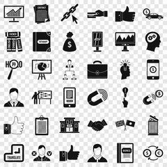 Poster - Business academy icons set. Simple style of 36 business academy vector icons for web for any design