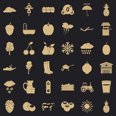Sticker - Season icons set. Simple style of 36 season vector icons for web for any design