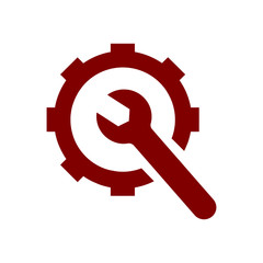 Sticker - wrench with gear, wrench with hand , service tool , work  tool icon 