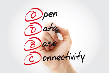 Poster - Hand writing ODBC Open Database Connectivity with marker, acronym concept