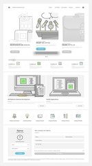 Wall Mural - website template with concept icons