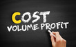 © dizain - Cost Volume Profit text on blackboard, business concept background