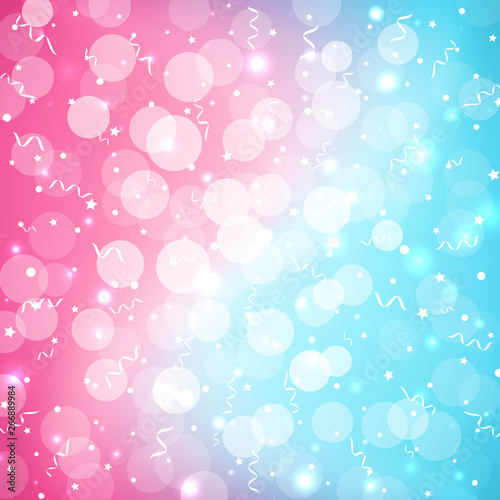 Pastel baby bokeh festive colorful background in beautiful cute style