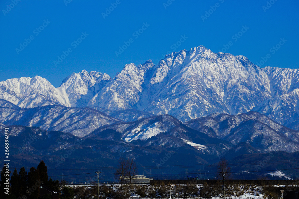 富山平野からみた剱立山連峰 山岳模型 氷見 富山 射水 海王丸パーク  