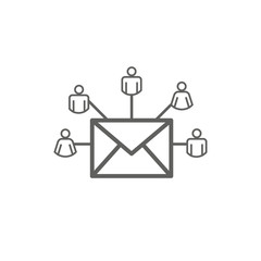 Email marketing campaigns icon with  envelope sent to multiple recipients