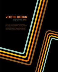 Fototapete - Line art color on black, template design