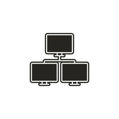 Poster - hardware, pc, LAN, server icon. Simple glyph, flat vector of hardware icons for UI and UX, website or mobile application