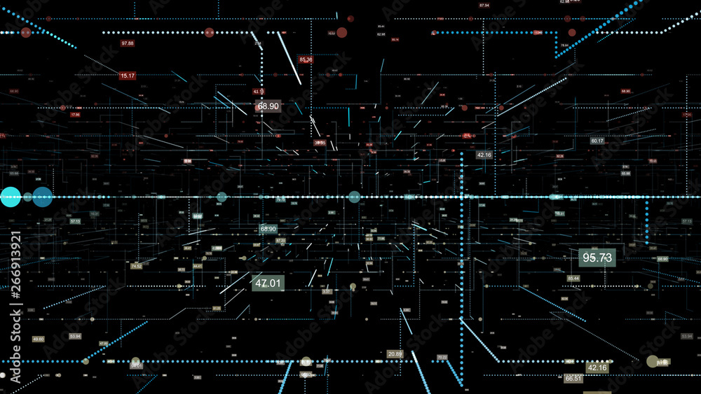 3D Digital looping Technology Network Big Data background. Stock ...