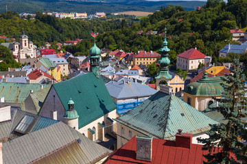 Wall Mural - Ancient city  Banska Stiavnica, Slovakia, UNESCO. Roofs of the old city.