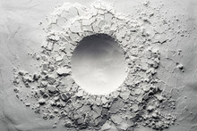 Texture Background Of An Impact Crater. Background Usable For Still Life Photography.