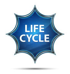 Wall Mural - Life Cycle magical glassy sunburst blue button