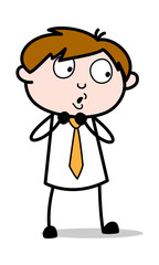 Wall Mural - Shocked face - Office Salesman Employee Cartoon Vector Illustration﻿