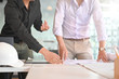© Prathankarnpap - Cooperation Corporate Achievement Planning architecture meeting on workspace.