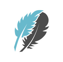 Poster - Feather icon on background for graphic and web design. Simple vector sign. Internet concept symbol for website button or mobile app.