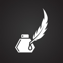 Poster - Feather icon on background for graphic and web design. Simple vector sign. Internet concept symbol for website button or mobile app.