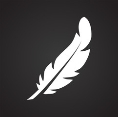 Poster - Feather icon on background for graphic and web design. Simple vector sign. Internet concept symbol for website button or mobile app.