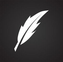 Poster - Feather icon on background for graphic and web design. Simple vector sign. Internet concept symbol for website button or mobile app.