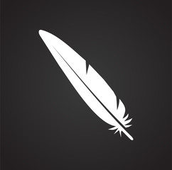 Poster - Feather icon on background for graphic and web design. Simple vector sign. Internet concept symbol for website button or mobile app.